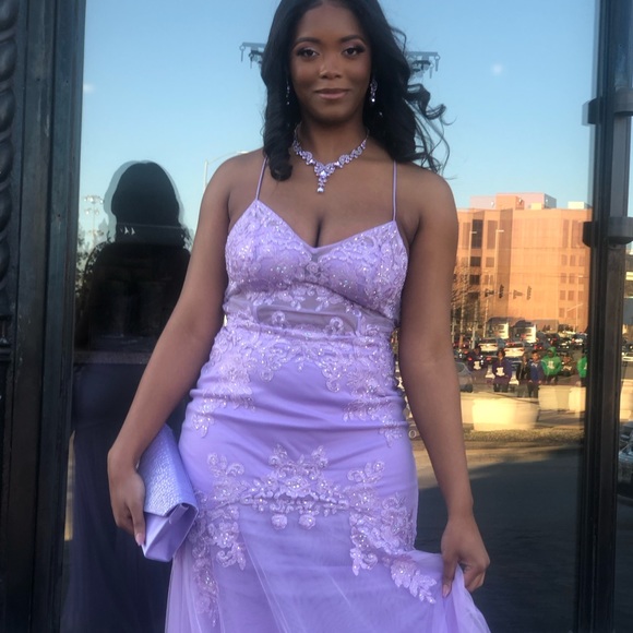 Purple David’s Bridal Prom dress. Size 8. Mermaid fit - Picture 1 of 5